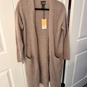 Halogen Women's Taupe Long Cardigan Sweater